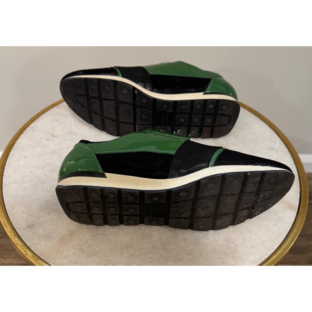 Balenciaga Race Runner Green Patent Leather Mesh Sneakers, Men's 40 - Picture 9 of 9
